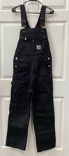Carhartt Relaxed Fit black Overall 30x30 Workwear Style Durable Warm R01M Duck