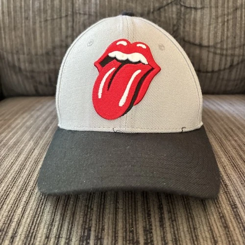 Rolling Stones Adjustable Logo Hat Gray / Black Embroidered Tongue 2013 Good