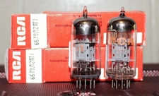 RCA 12AT7 ECC81 GRAY PLATE TIGHT MATCH PAIR TEST NOS+ IN BOX VINTAGE 1973
