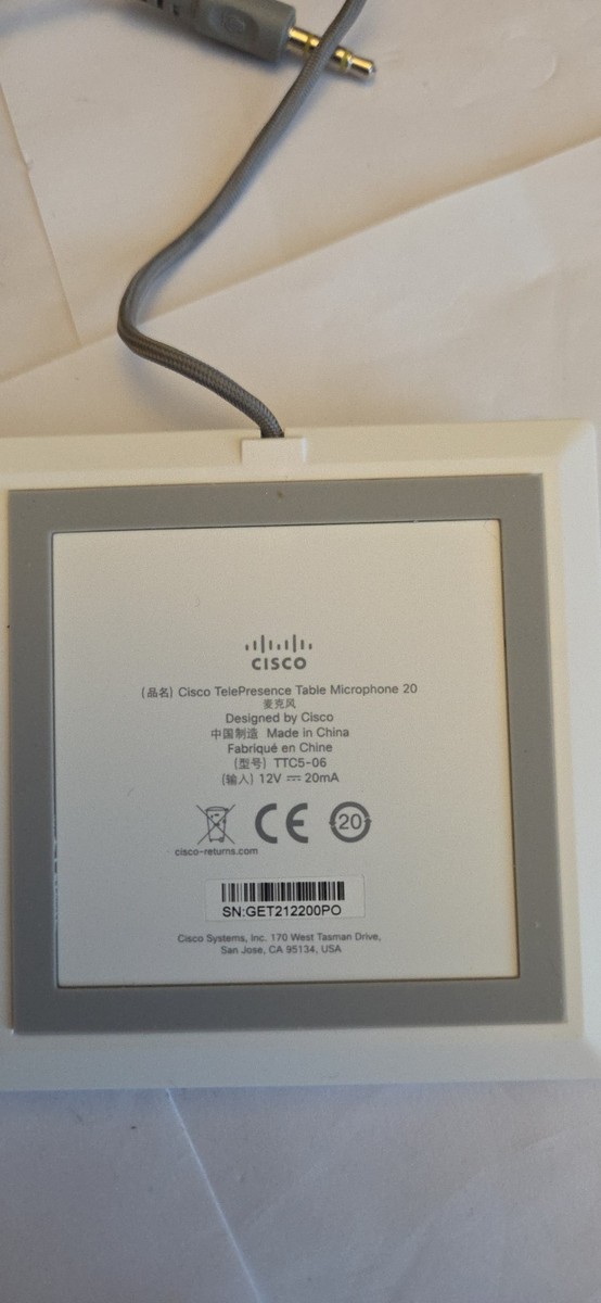 Cisco TTC5-06 TelePresence Table Microphone 20 74-101015-01 #186