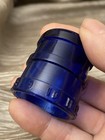 Cobalt Blue Mini Jar / Glass Embossed THIS CUP HOLDS A HEAPING DESSERT SPOONFUL — photo 6