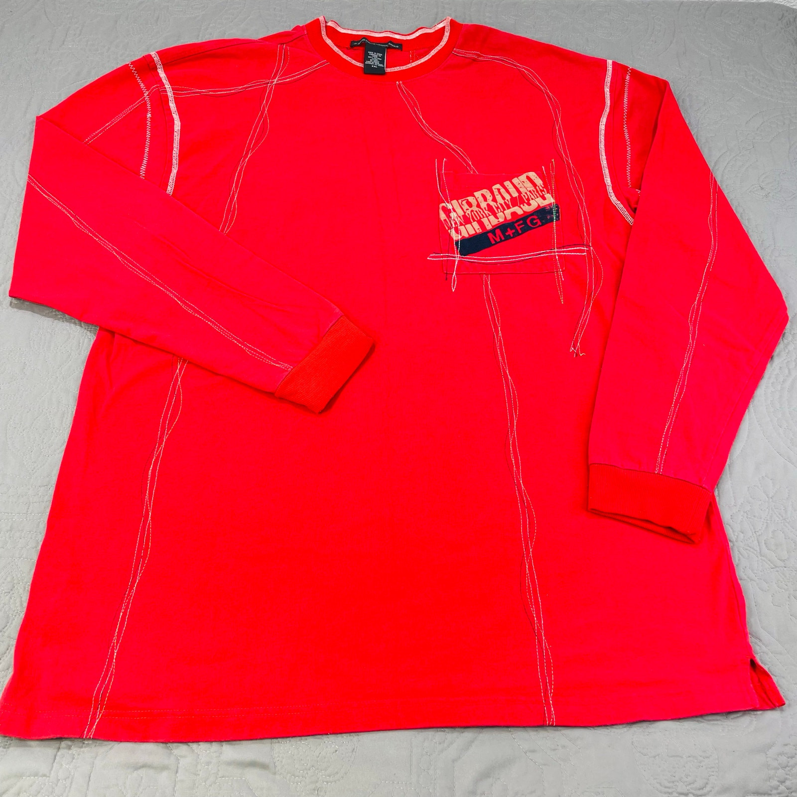 Vintage Le Jean De Marithe Francois Girbaud Shirt Mens XXL Red Large Long Sleeve