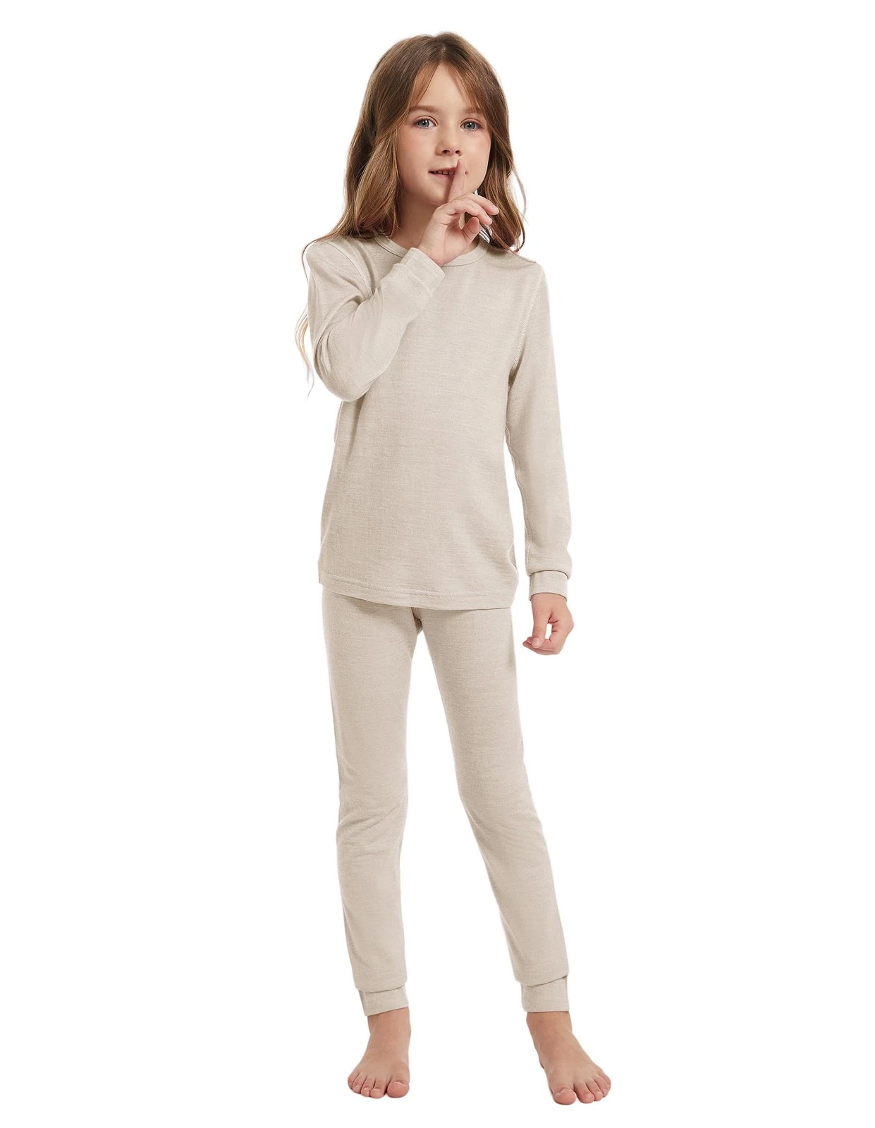 Thermal Underwear Kids Unisex, 100% Merino Wool Set for Boys & Girls, ...
