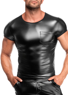 NOIR HANDMADE KINK  WETLOOK SHIRT clubwear schwarz kunstleder gothic