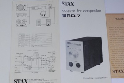 STAX SR-X MK3 Electrostatic Earphones & SRD-7 Adaptor | eBay