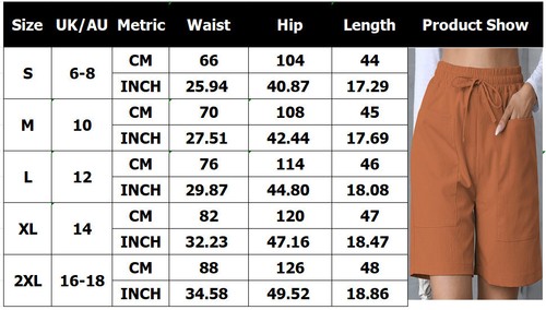 UK Womens High Waist Shorts Elastic Waist Casual Summer Beach Holiday Hot Pants - Picture 3 of 48