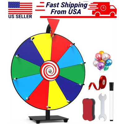 14'' Tabletop Spinning Prize Wheel 10 Slots With Dry Erasable Trade Show Carnival