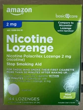 Amazon Basic Care Nicotine Lozenge 2mg 144 Lozenges MINT *Expires 11/2025