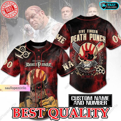 SALE Five Finger Death Punch Baseball Jersey Heavy Metal Baseball Shirt S 5XL
