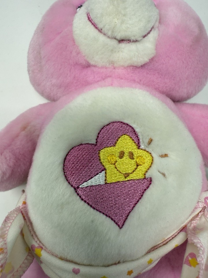 Vintage Baby Hugs Care Bear Plush Pink Diaper Lovey 2002 Stuffed Toy 10 ...