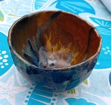 Penny Sharp Sky Rice Bowl Multi Color Orcas Island Studio Drip Glaze Art Pottery