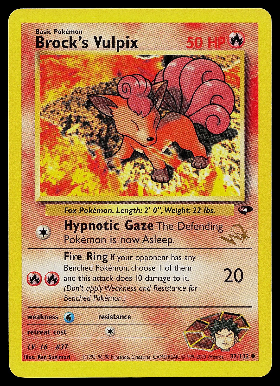 Pokemon Card - Brock's Vulpix [W Stamped] WoTC Promo 37/132