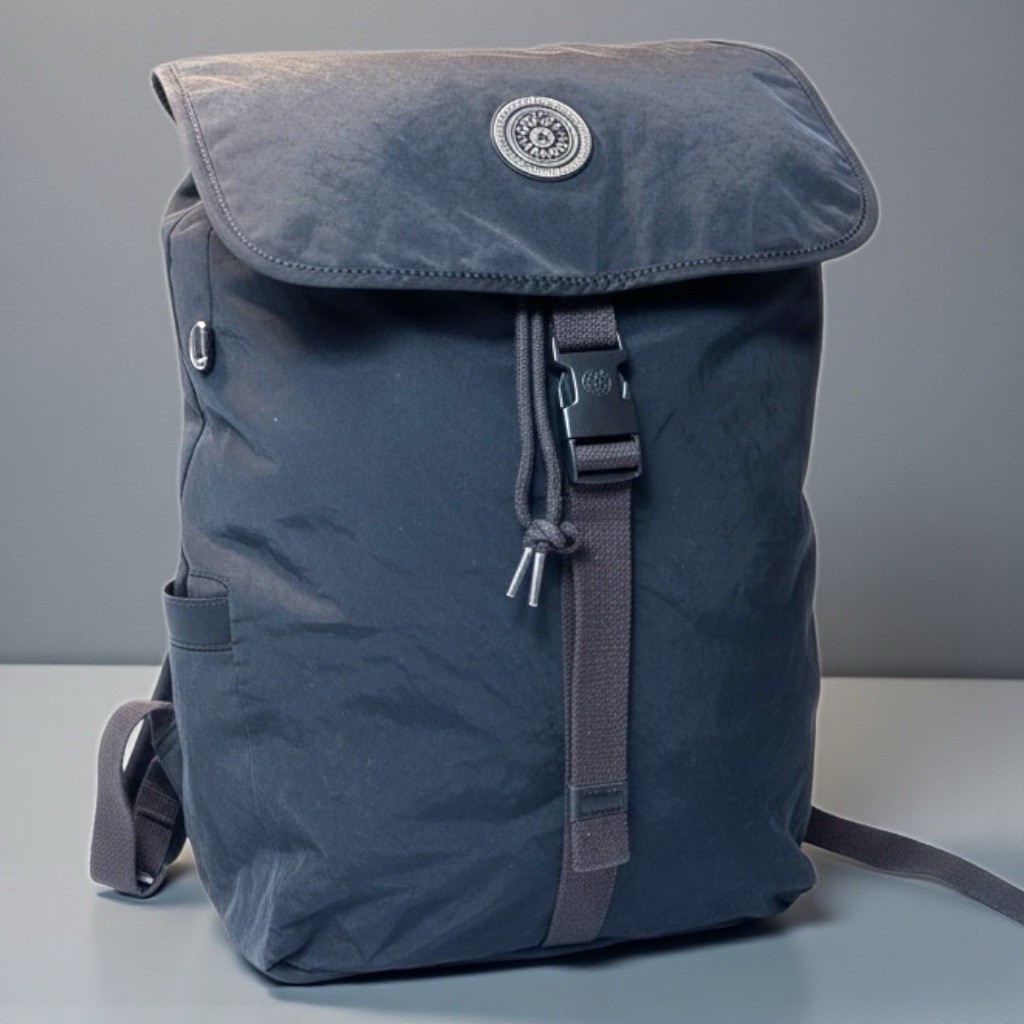 Kipling Drawstring Rucksack Backpack Bag Black  A… - image 1