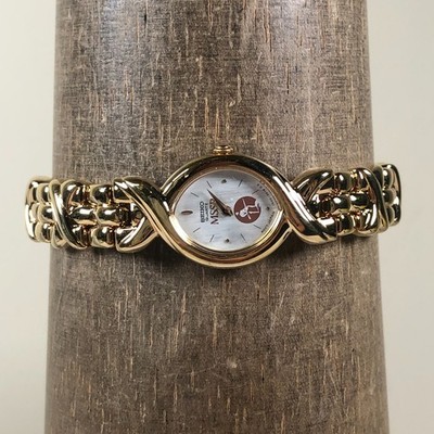 Seiko Women 1N00-6A89 Dress MSSR Gold Tone Oval Quartz Analog 17mm