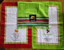 DII For the Home Set Of 3 Mexican Guac & Salsa Recipes 100% cotton Towels NWT