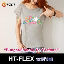 HT-Flex HTV 15" Heat Transfer Vinyl Roll HTV Iron-on Heat Press for Garments