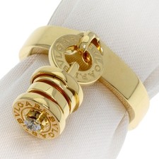 BVLGARI Element Ring 1P Diamond Ring K18 Yellow Gold Ladies Used 