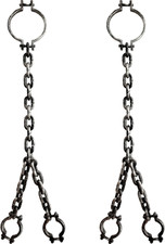 2 Pack Halloween Plastic Chains Prison Fake Prisoner Handcuffs Headcuffs Chain L