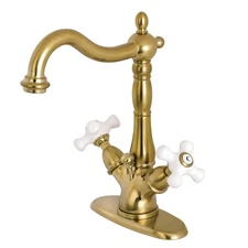 Kingston Brass KS143.PX Heritage 1.2 GPM 1 Hole Bathroom Faucet - Brass