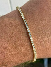 6Ct Round Cut Lab Created Diamond Women Tennis Bracelet 14K Yellow Gold Finish