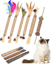 Silvervine Chew Sticks for Cats, 12 Pack Natural Catnip Chew Toys 