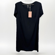 Quince Washable Stretch Silk Tee Mini Dress in Black size XS Short Sleeve NWT