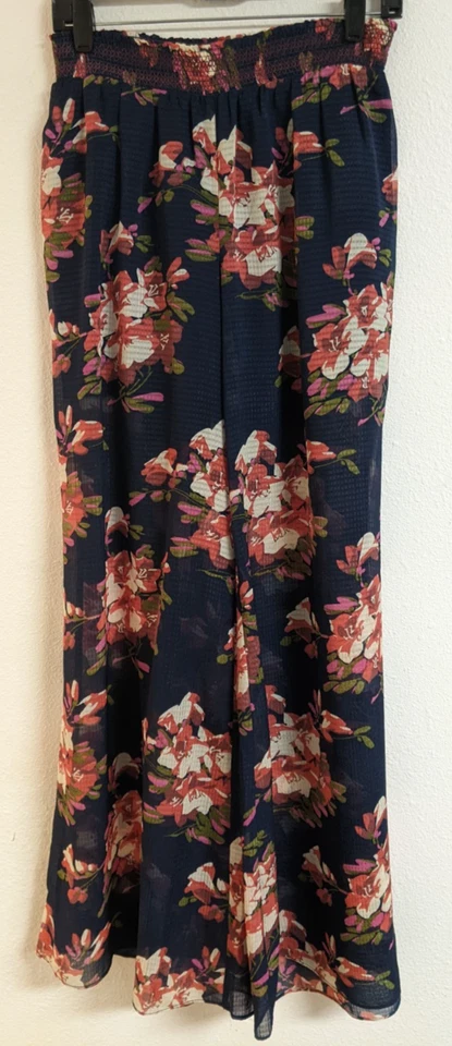 Pantalones fluidos para mujer Anthropologie Elevenses Fire Lily Sheer Palazzo pierna ancha M Foto 2 de 4