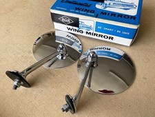 2x Door Side Wing Mirror Ssteel Bmc Mini Mk1 Morris Minor Van Jm201 Pair
