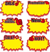 60 PCS Starburst Sign Cards, 6 Blank Star Shape Pricing Tags for Supermarkets