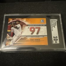 2023 Bowman Bowman Scouts Top 100 Orange Refractor /25 Tink Hence #BTP-97 SGC 10
