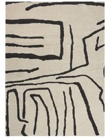 Teppich Beige / Schwarz Abstraktes Muster Rechteckig 300X400 Cm Kurzflor Kolpur