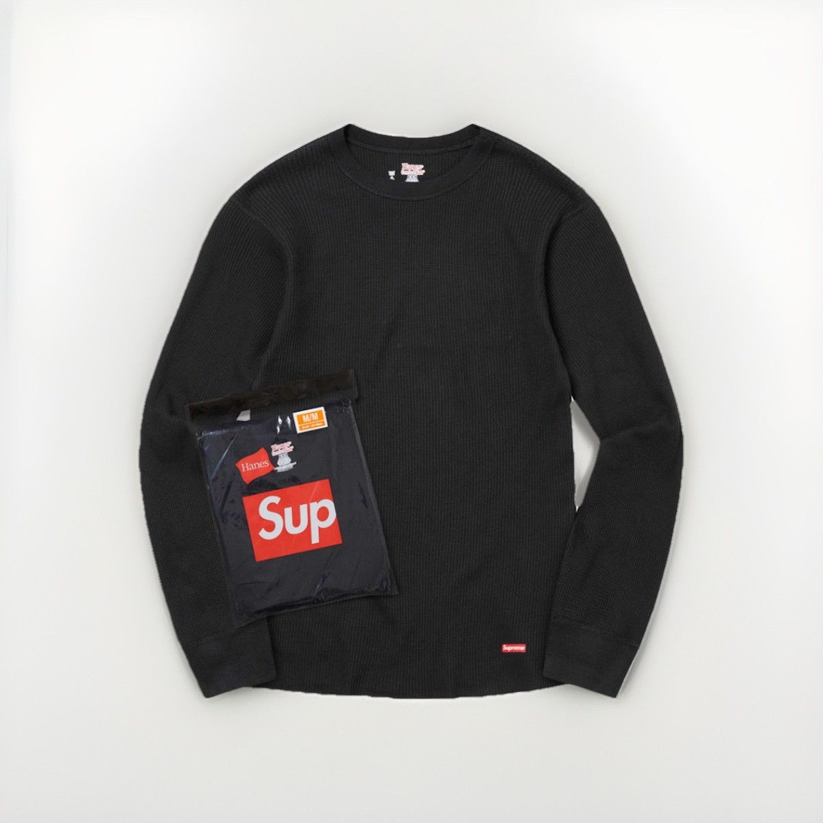 XL supreme hanes Thermal Crew black
