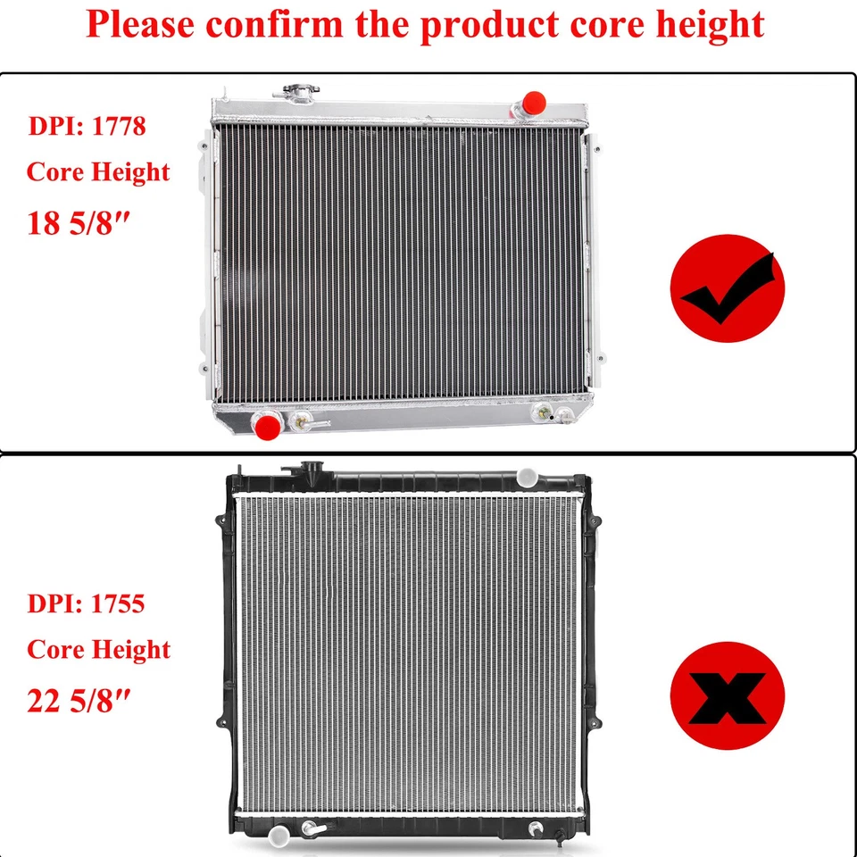 Aluminum Radiator Fit 1995-2004 1997 Toyota Tacoma 2.4L 2.7L L4 3.4L V6 Foto 3 de 4