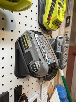 18v Battery Peg Board Storage - Ryobi - Milwaukee - Dewalt - Board Mount