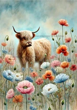 Baby Highland Cow | A4 Rice Paper | Paper for Decoupage | Decoupage Creatives