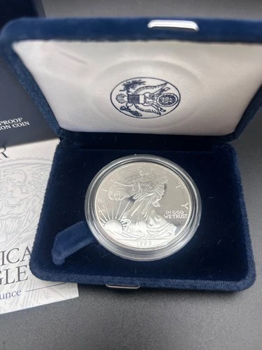 1998-P Proof American Silver Eagle Dollar $1 Box & COA US Mint Bullion OGP