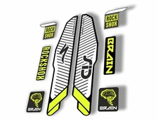 Rock Shox SID Brain 2015 Mountain Bike Cycling Decal Sticker Adhesive Lime White