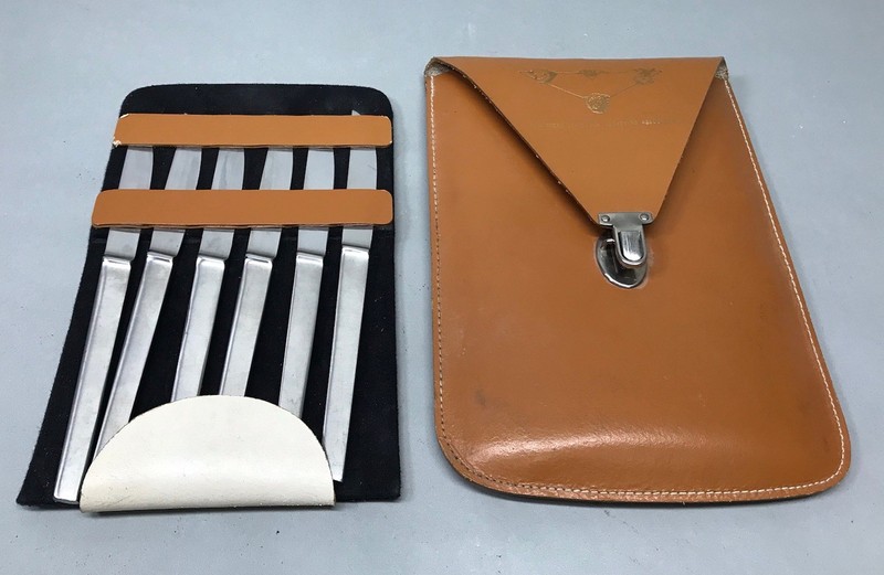 MCM Flatware Arthur Salm ASF8 Steak Knives Set of 6 Austria Danish Modern W Case