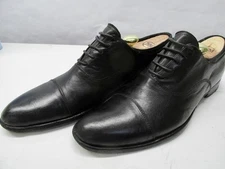 ALEXANDER McQUEEN balmoral black pre-laced cap toe oxfords in black 9.5 D U62