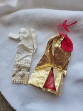  VINTAGE MATTEL BARBIE GOLD CAPE DRESS HOLIDAY OUTFIT LOT  #1697?
