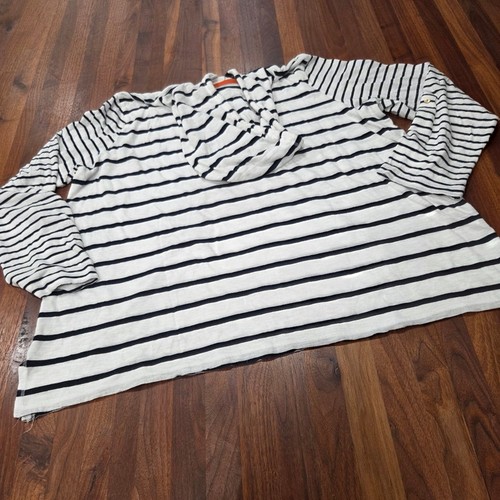 J. Jill gestreifter schwarz-weißer Hoodie Baumwollmischung Größe XL Tall - Bild 2 von 11