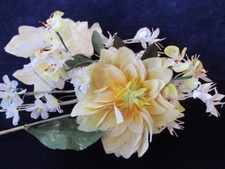 Vintage Millinery Flower Collection Yellow White 1-4 1/2" w/Ivy German H2533