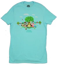 Animal Crossing Adult New T-Shirt - Character Group Under Tree