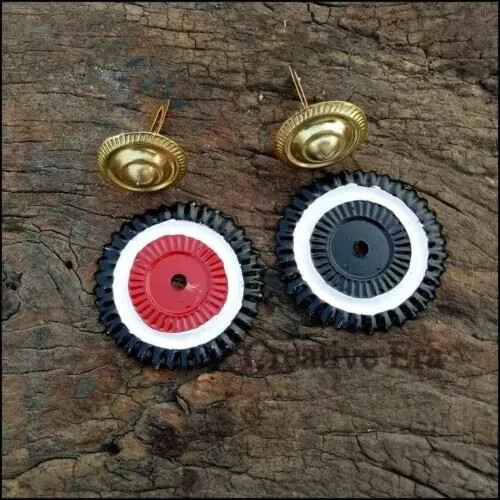 New German Pickelhaube Leather Brass Chin Scales with Iron Cockades Helmet Parts - Picture 2 of 5