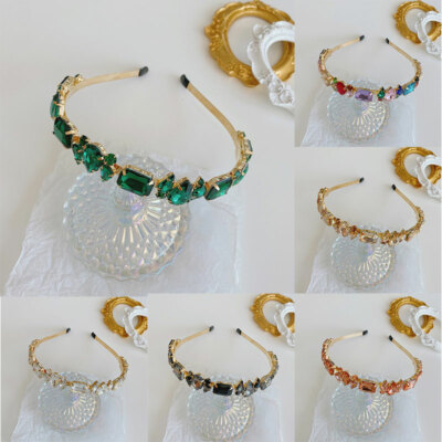 Women Baroque Head Hoop Gem Rhinestone Crystal Hairband  display picture 3
