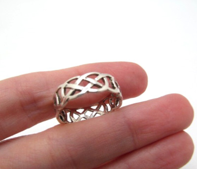 925 Sterling Silver Celtic Knot Continuous Tied 6.75mm Knot Band Ring ...