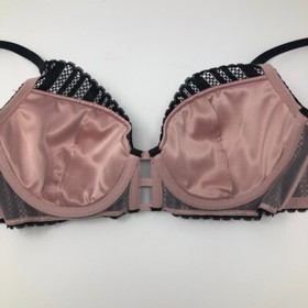 Victorias Secret Lined Plunge Bra Size 34D Black Lace