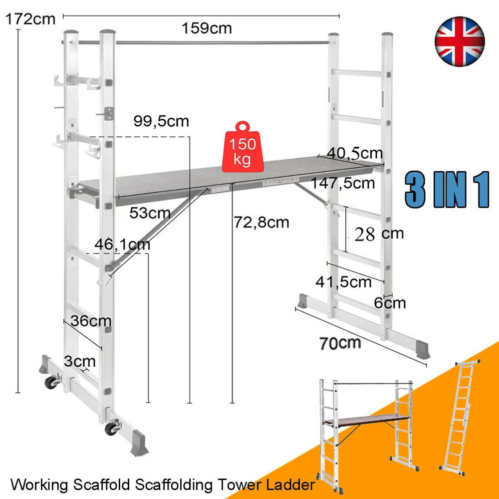Folding scaffold platform ladder deals