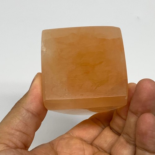 250g, 3.9"x2.1" Orange Selenite/Satin Spar Pyramid Crystal @Morocco, B24233 - Picture 6 of 12