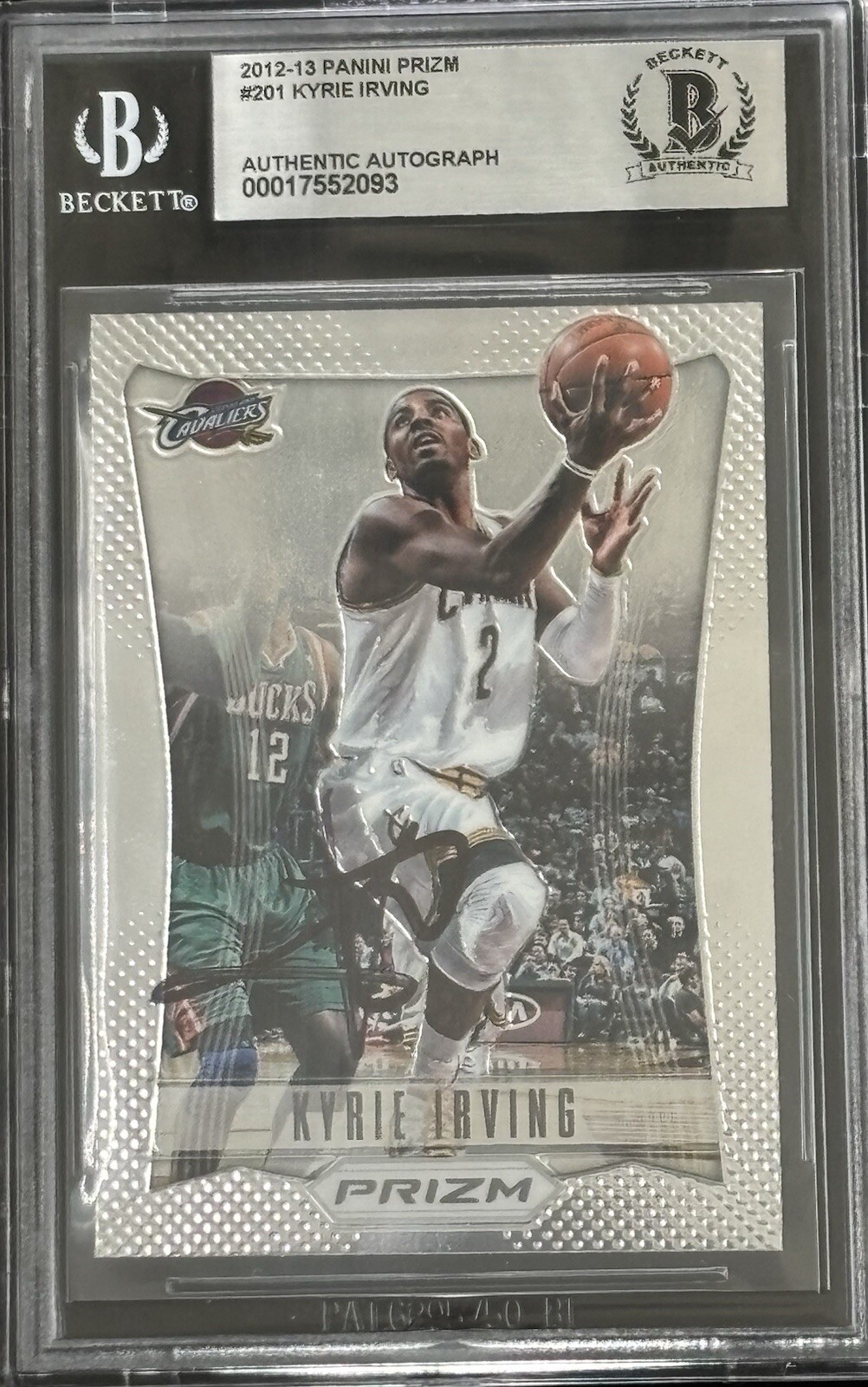 Kyrie Irving Signed 2012 Panini Prizm #201 RC BAS Authentic Autograph Card